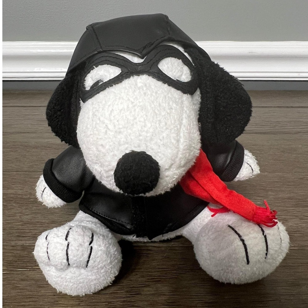 Peanuts Snoopy Ace Pilot Plush Toy Stuffed Animal Dog Red Baron Aviation 6 inch